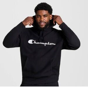 Champion Men's Black Hoodie with Logo